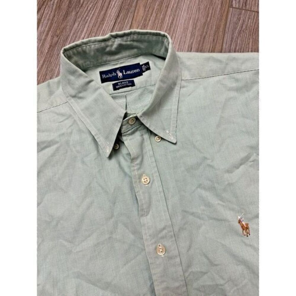 Polo Ralph Lauren Men's XL‎ Blake Cotton Button Down Green Birdseye L/S Shirt